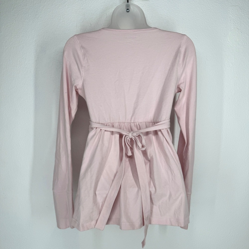 Hollister Y2K Pink Babydoll Top Long Sleeve Rose Graphic Paris Tie Back Small - Picture 2 of 9